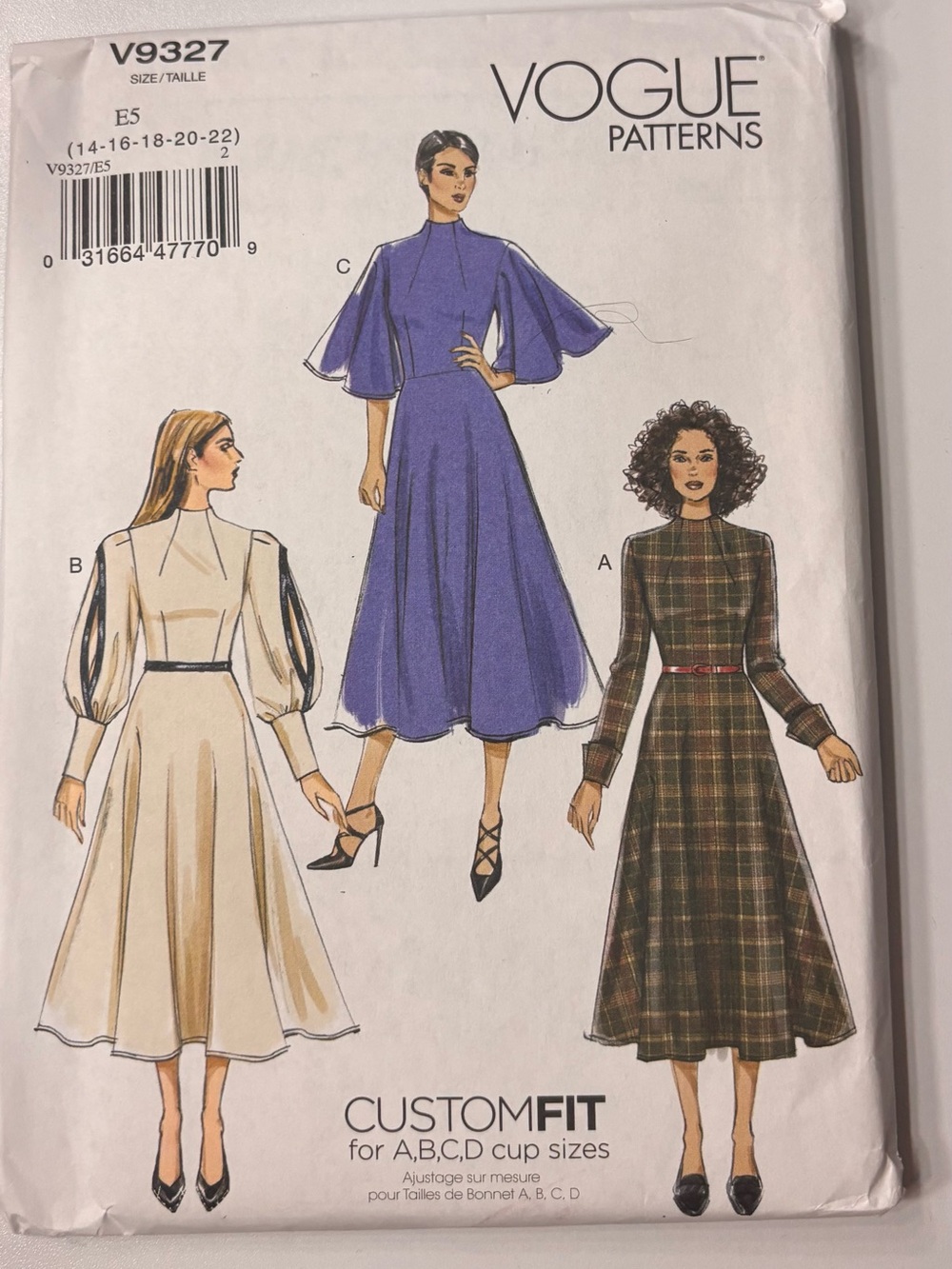 Vogue Women’s Blue Maxi Dress Pattern - V9327 Size 14-22